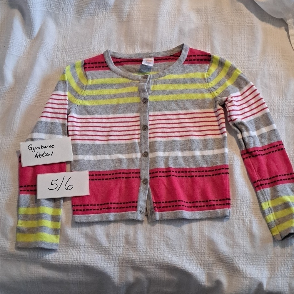 Gymboree girls size 5/6 striped button up cardigan